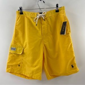 NWT Polo Ralph Lauren Bright Yellow Men’s Drawstring Swim Trunks Size Small